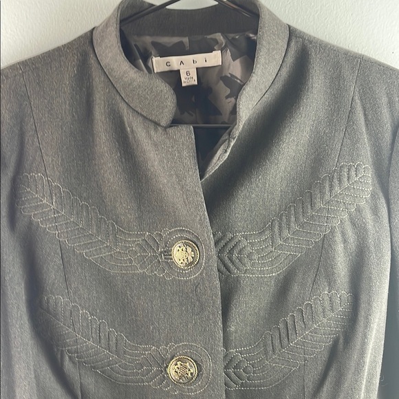 Cabi Gray Military Style Women's Jacket Size 6 - Picture 1 of 9